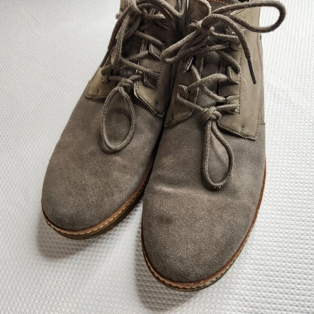 Ahnu Chukka Boots Broderick Mens 12 Lace Up Leather Brown Taupe Ankle Suede